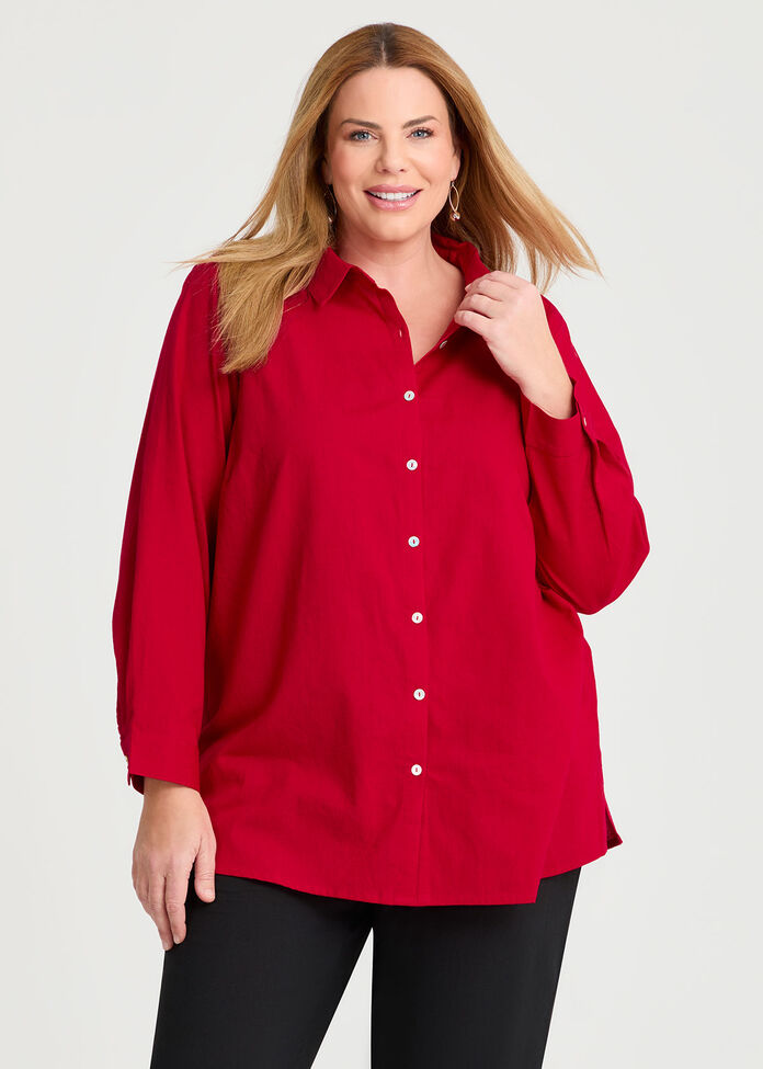 Cotton Linen Essential Shirt, , hi-res
