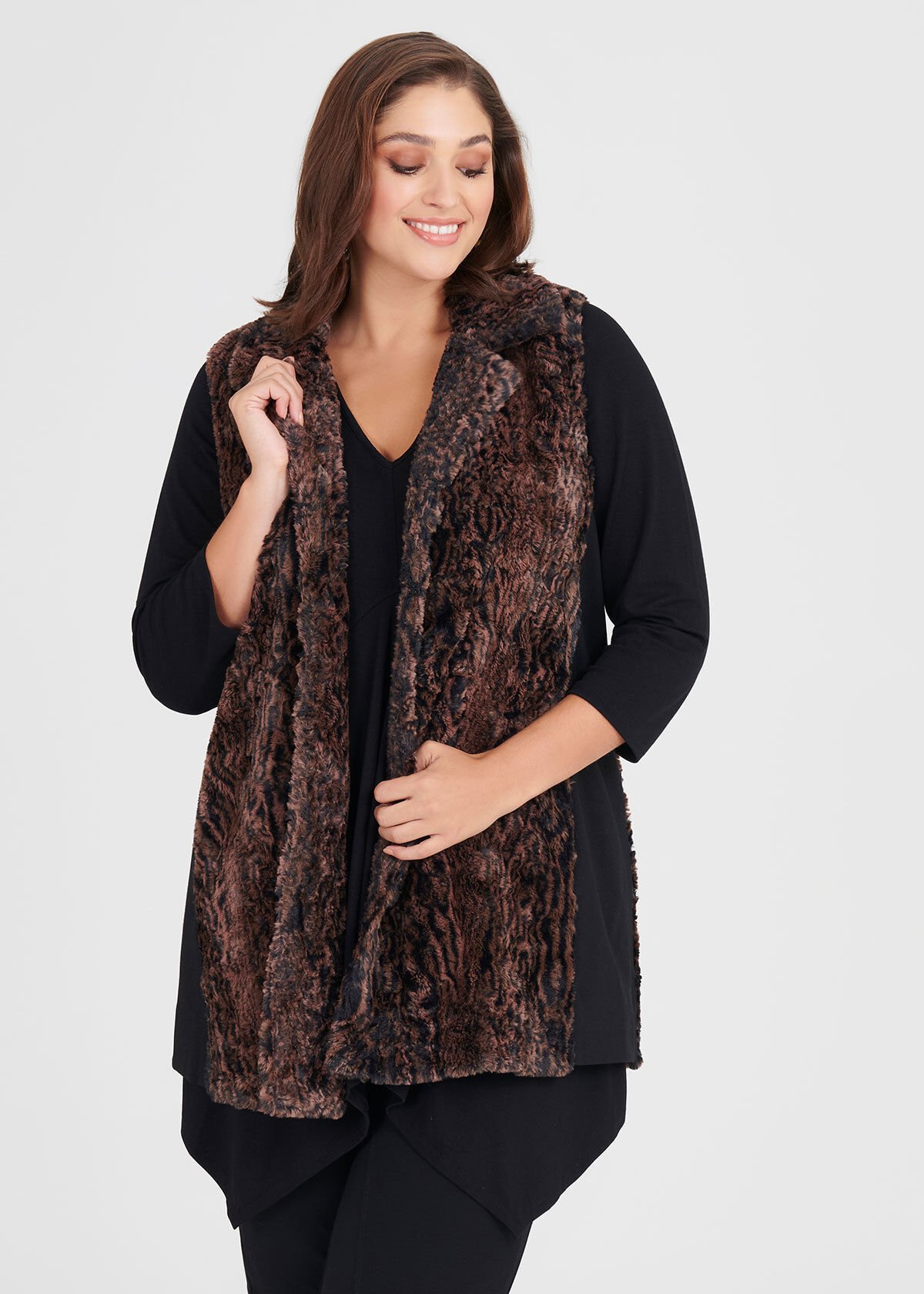 Cheap plus size faux fur vest deals