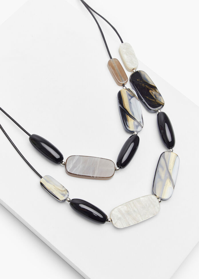 Monochrome Layered Necklace, , hi-res