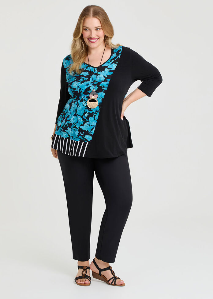 Pattern Focus Spliced Top, , hi-res