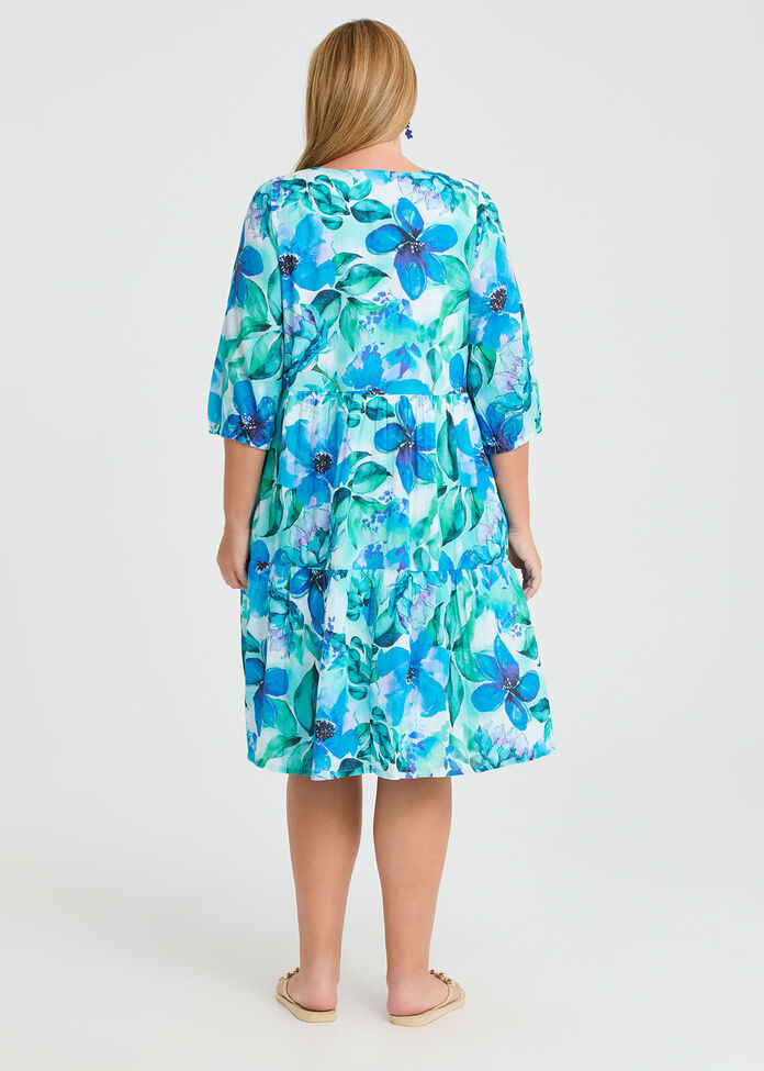 Cotton Garden Isle Print Dress, , hi-res