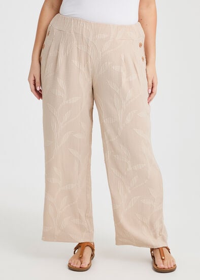 Plus Size Jacquard Wide Leg Pant