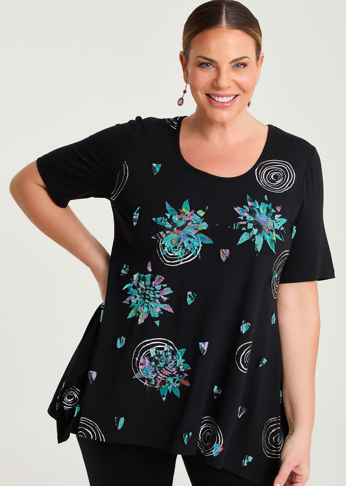 Swirl Natural Foil & Applique Top, , hi-res