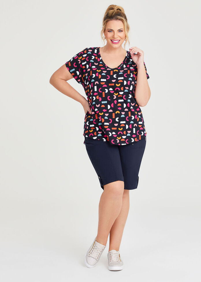 Cotton Graphic Shapes T-shirt, , hi-res