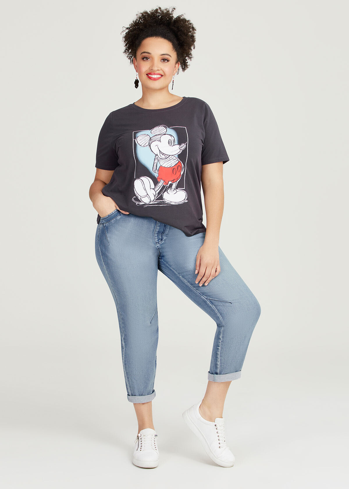 Plus size mickey mouse jeans sales