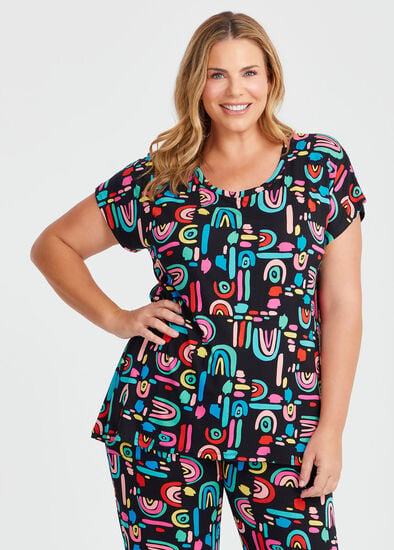 Plus Size Bamboo Colour Pop Pyjama Top