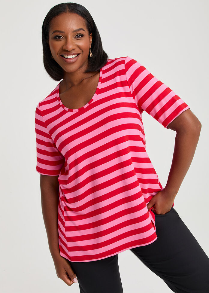 Natural Stripe Essential T-Shirt, , hi-res