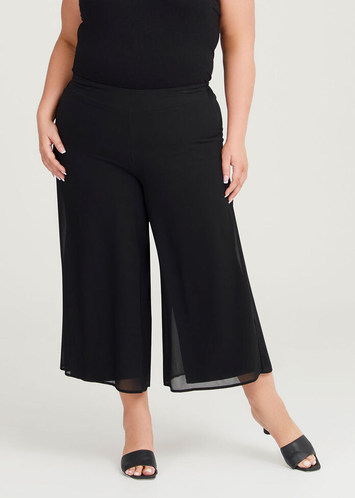 Shop Plus Size Drama Chiffon Wide Leg Culottes in Black | Taking Shape AU