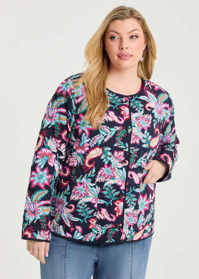 Natural Bloom Reversible Jacket, PRINT, hi-res