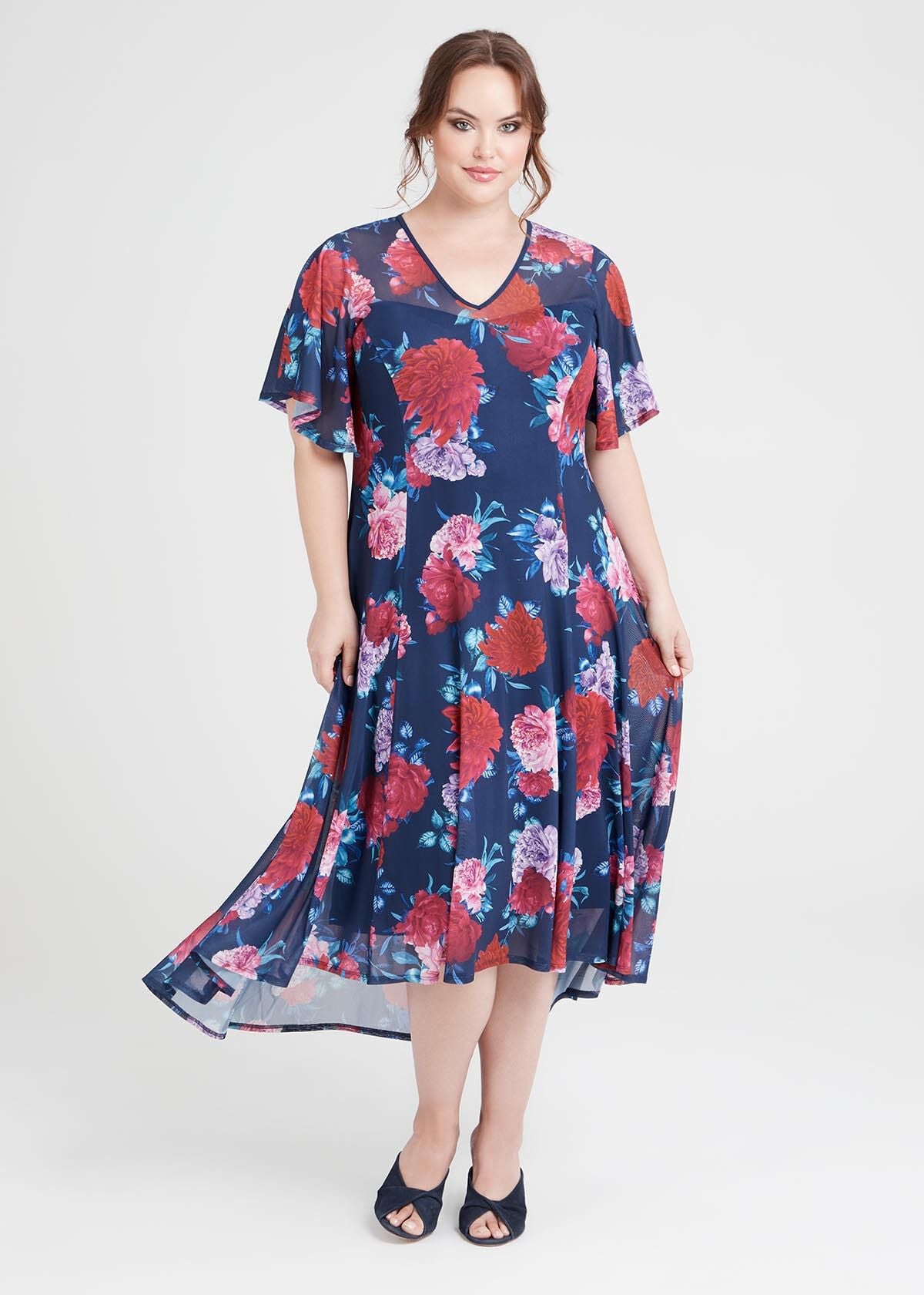 Shop Autumn Floral Mesh Maxi Dress in 