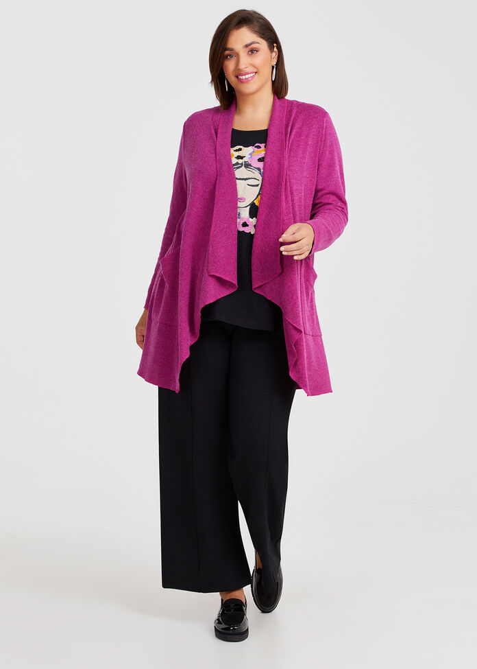 Drape Front Holly Cardigan, , hi-res