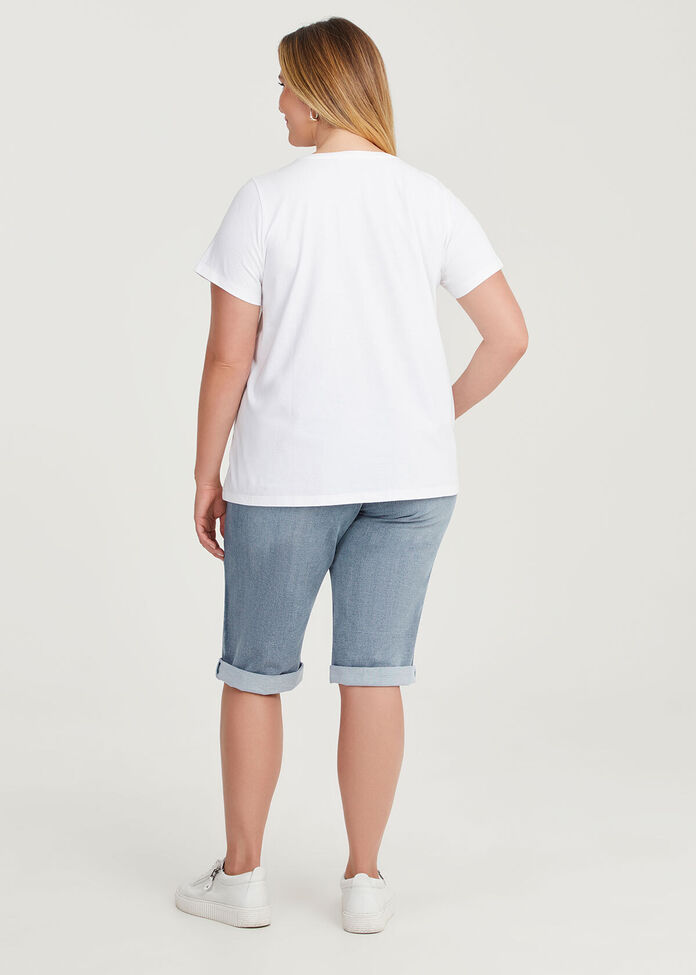 WHITE BEADED cap sleeve TSHIRT