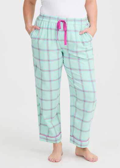 Plus Size Flannelette Grid Pyjama Pant
