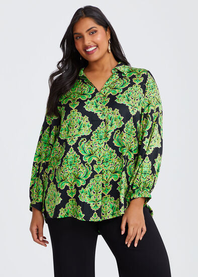 Plus Size Natural Nadia Collar Top