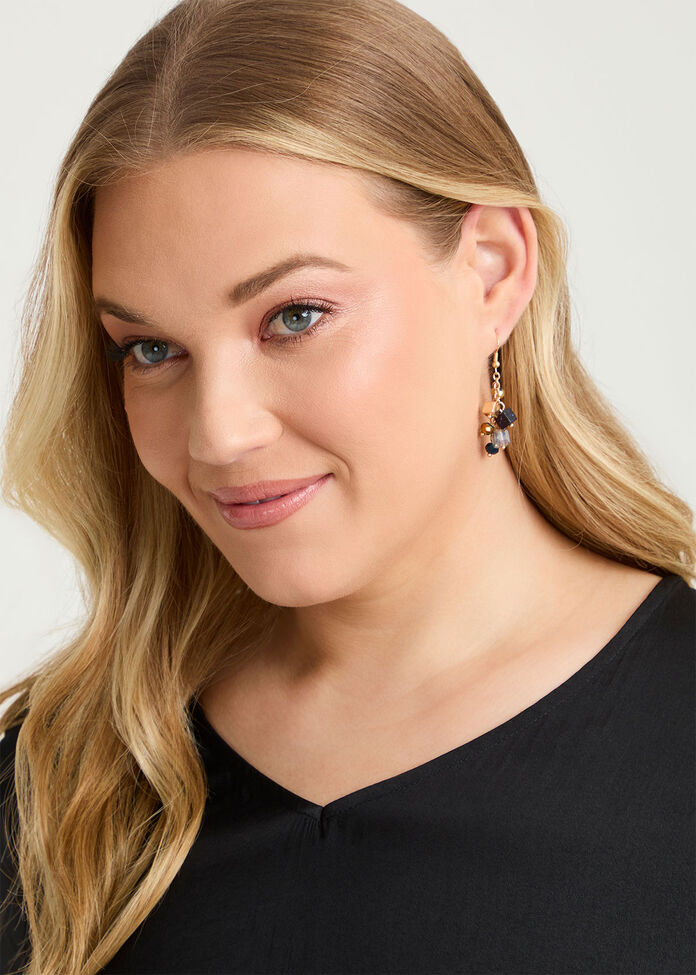 Beaded Crystal Earrings, , hi-res