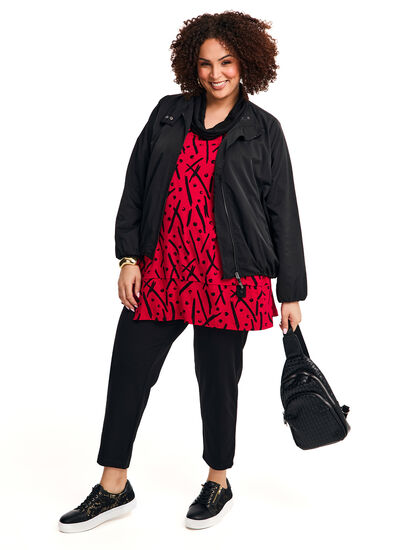 Plus Size Natural Abstract Spot Tunic