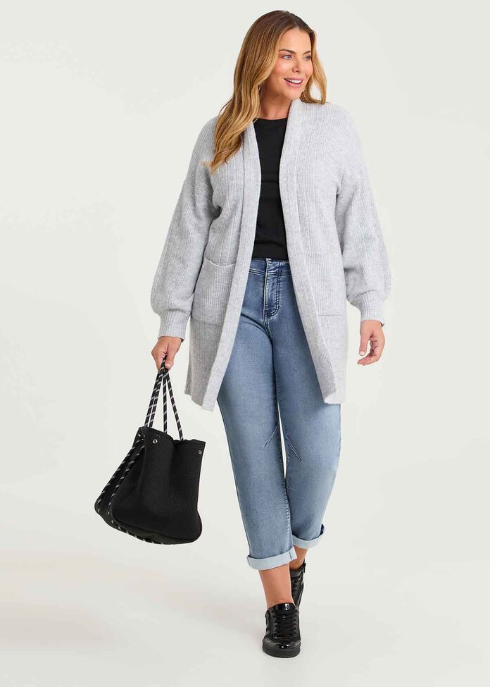 Ribbed Pocket Cardigan, , hi-res