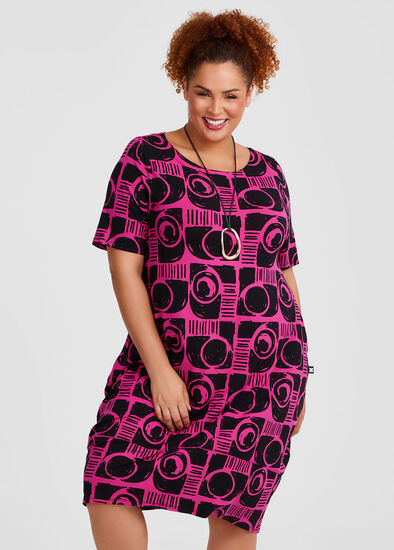 Plus Size Natural Geo Viva Dress
