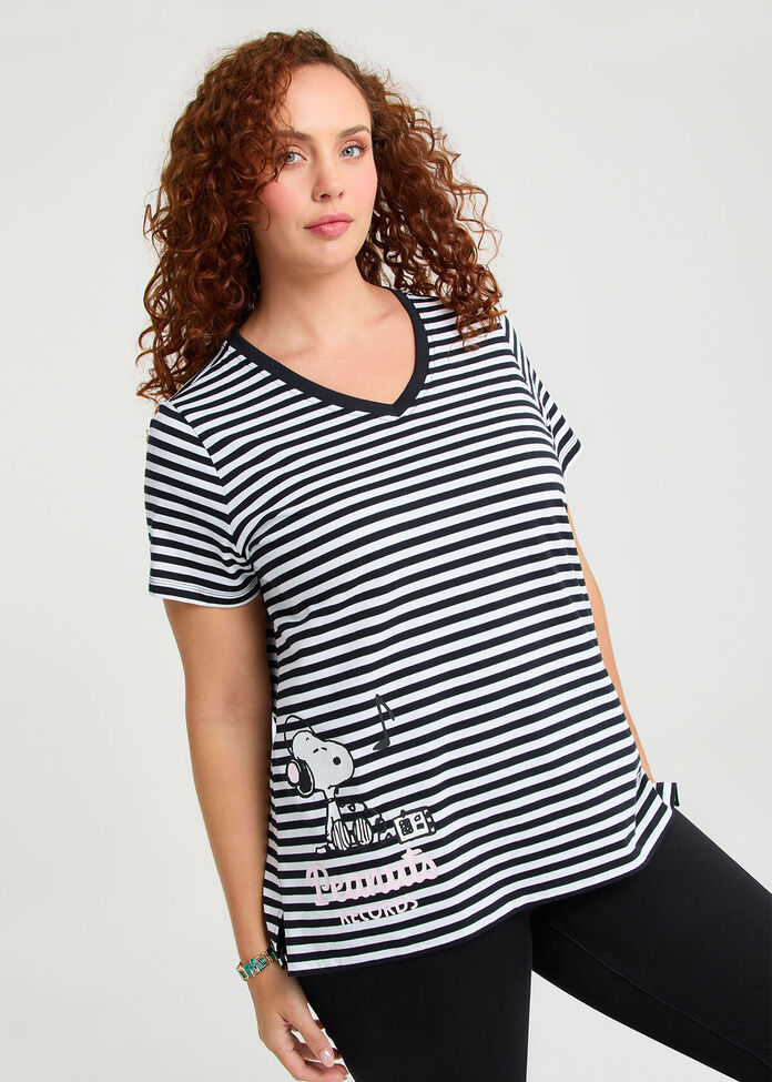 Peanuts Snoopy Stripe T-shirt, , hi-res