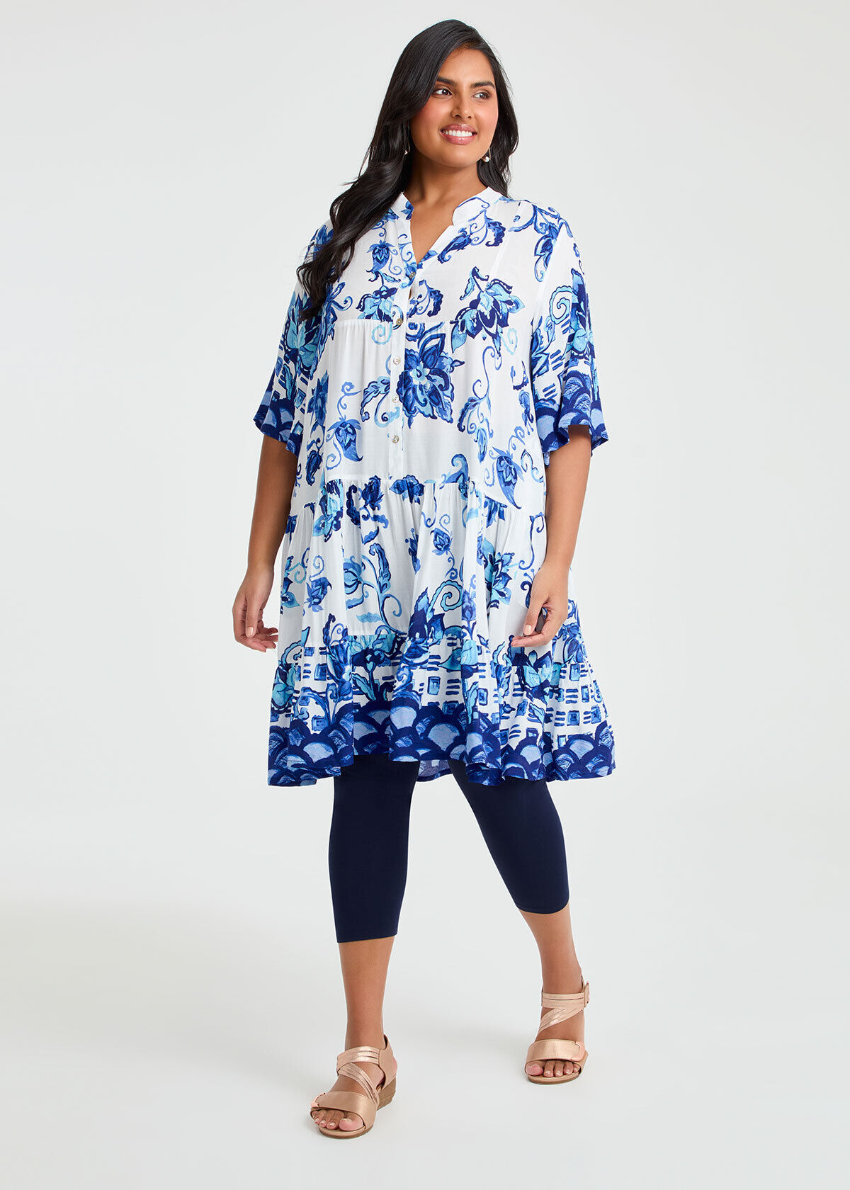 Shop Plus Size Natural Blue Muse Tunic, Multi | Taking Shape SG