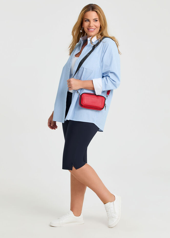 Cotton Poplin Stripe Shirt, POWDER BLUE/WHITE, hi-res
