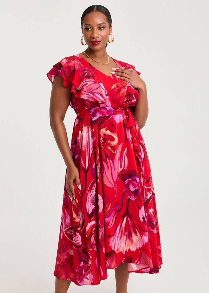Forever Floral Mesh Event Dress, , hi-res