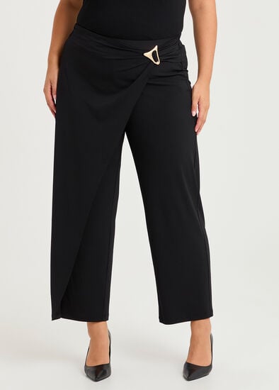 Plus Size Crossover Wrap Event Wide Leg Pant