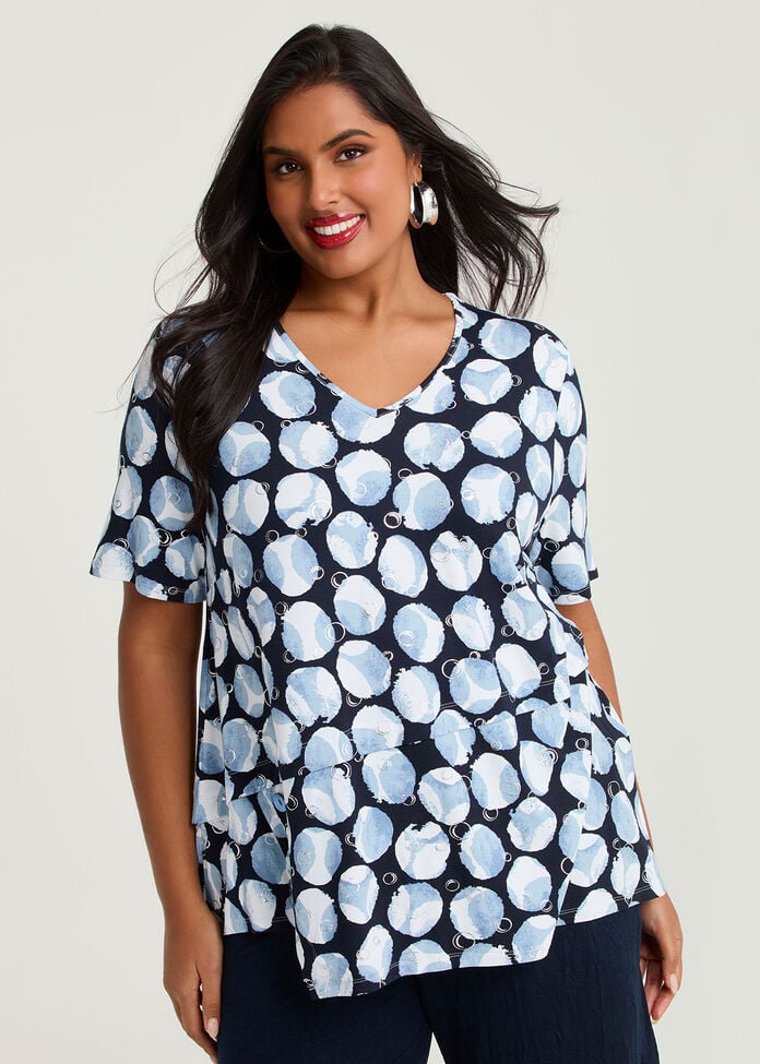Foil Spot Bamboo Top, , hi-res