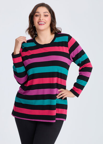 Plus Size Bamboo Ponte Stripe Top