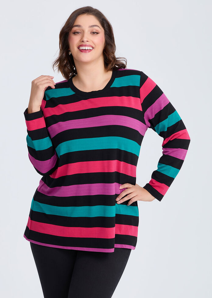 Bamboo Ponte Stripe Top, , hi-res