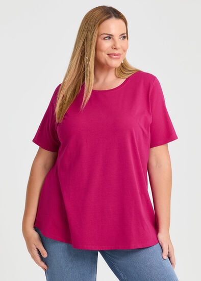 Plus Size Good Earth Australian Cotton Crew Neck T-shirt