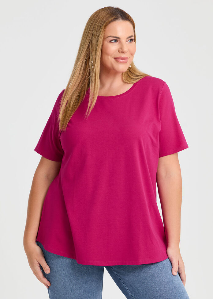 Good Earth Australian Cotton Crew Neck T-shirt, , hi-res