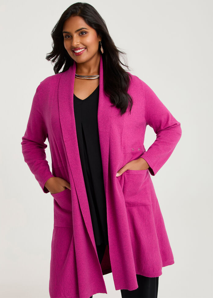 Longline Natural Cardigan, , hi-res