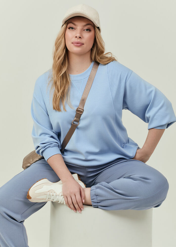 Luxe Touch Rib Detail Sweatshirt, , hi-res