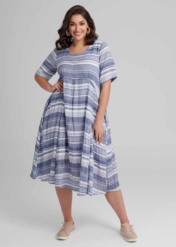 Wedgwood Stripe Dress, , hi-res