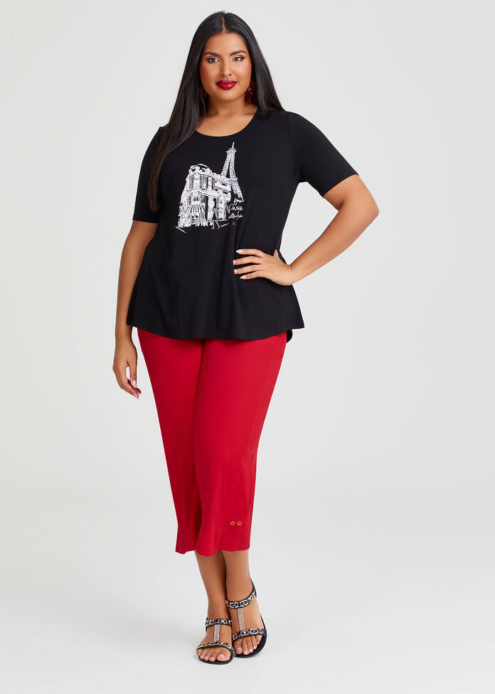 Stretch Linen Calliope Crop Pant, , hi-res