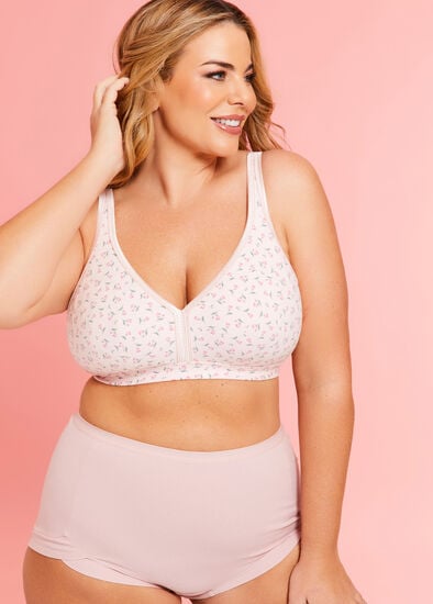 Plus Size Wirefree Cotton Soft Cup Bra