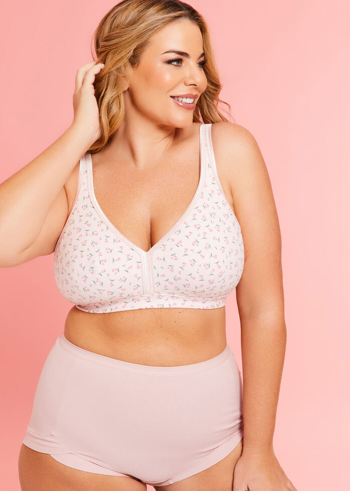 Wirefree Cotton Soft Cup Bra, , hi-res