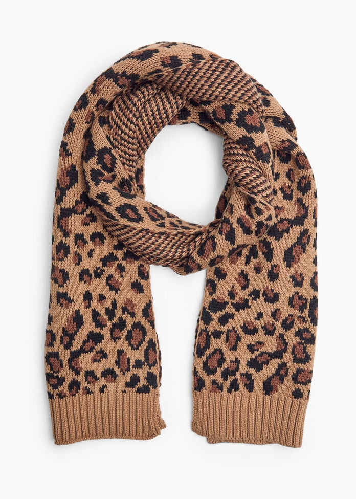 Animal Jacquard Scarf, , hi-res