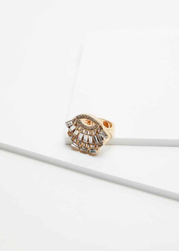 Gold Deco Crystal Ring, , hi-res