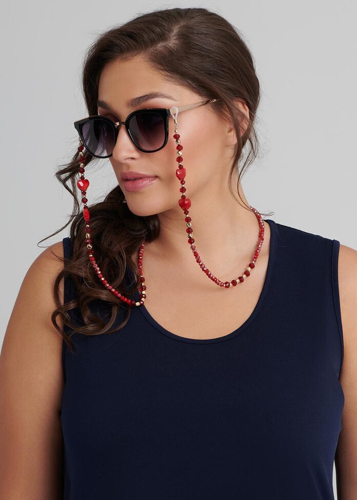 Red Heart Glasses Chain, , hi-res