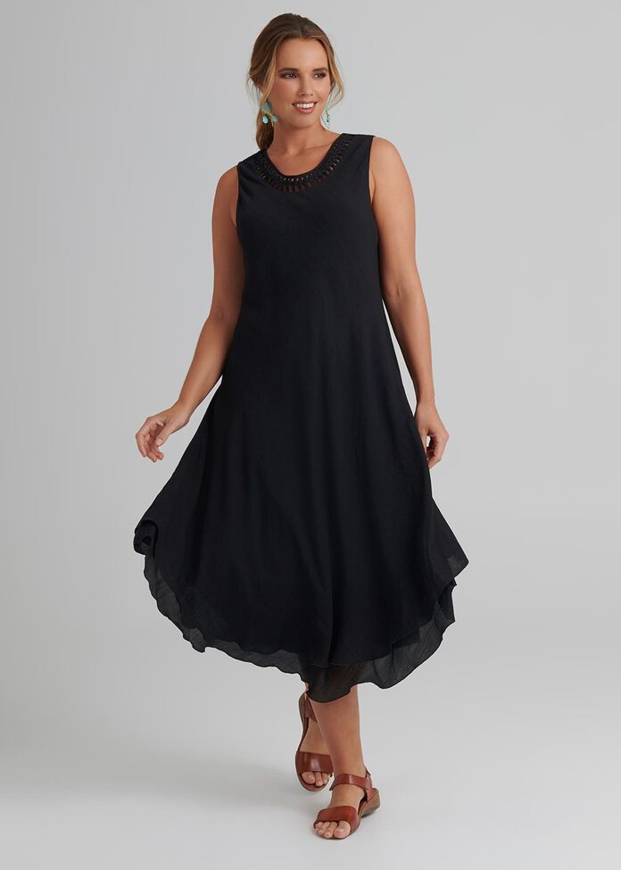 Petite Plait Neck Dress, , hi-res