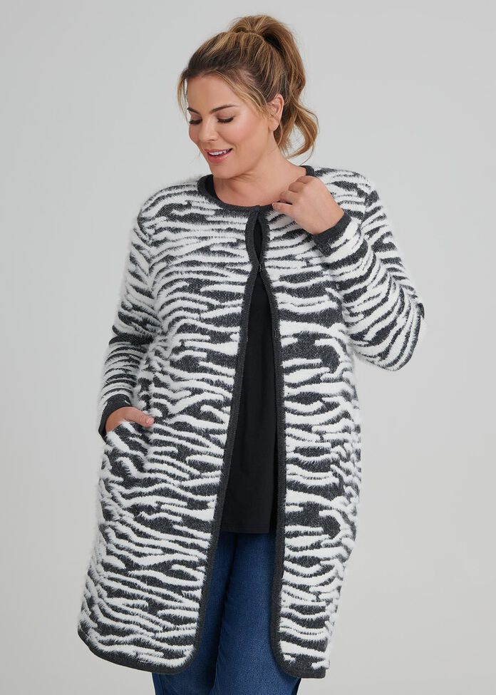 Shop Plus Size Zebra Instarisa Cardigan in Print | Taking Shape AU