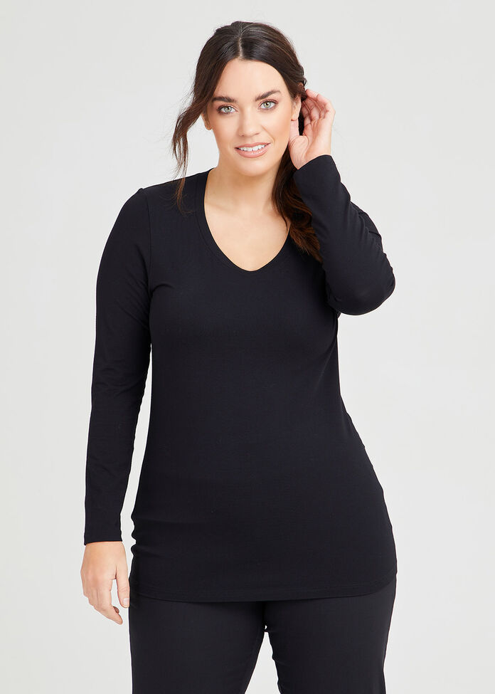 Shop Plus Size Bamboo Body Top in Black | Taking Shape AU