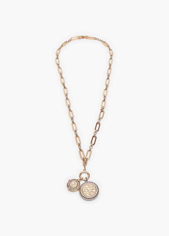Two Way Wear Coin Necklace, , hi-res