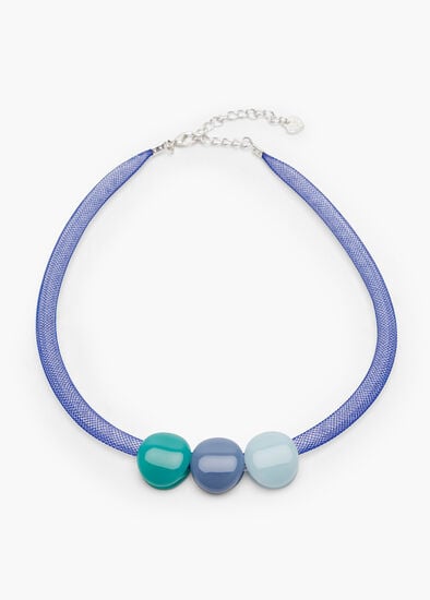 Plus Size Abstract Netted 3 Bead Necklace