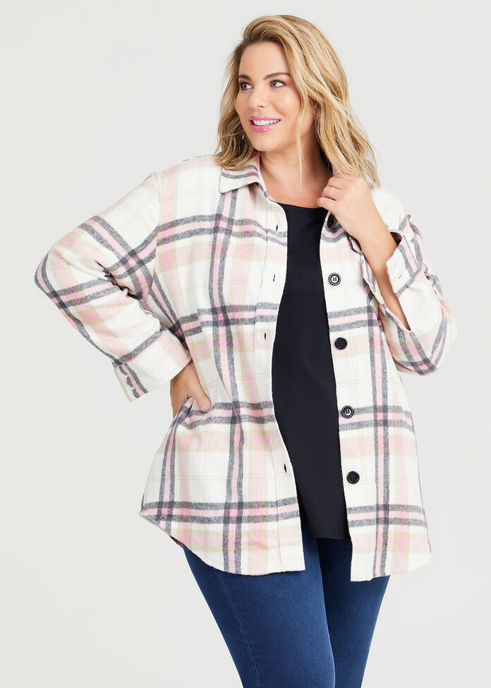 Chelsea Check Shacket, , hi-res