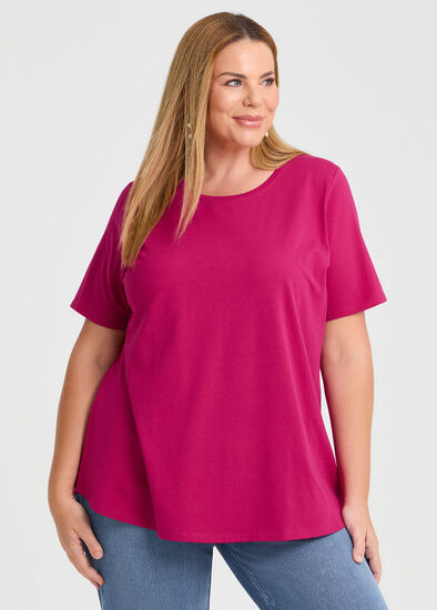 Plus Size Good Earth Australian Cotton Crew Neck T-shirt