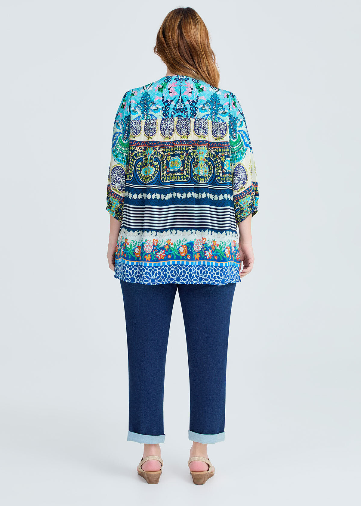 Shop Plus Size Natural Paisley Aztec Top, Multi | Taking Shape NZ