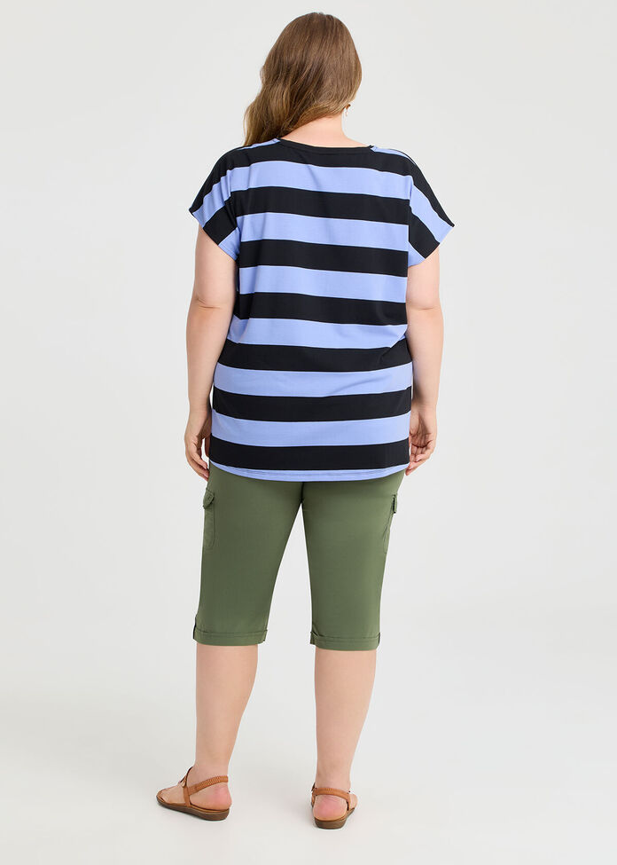 Fashion Color Block Stripe T-Shirt for Women